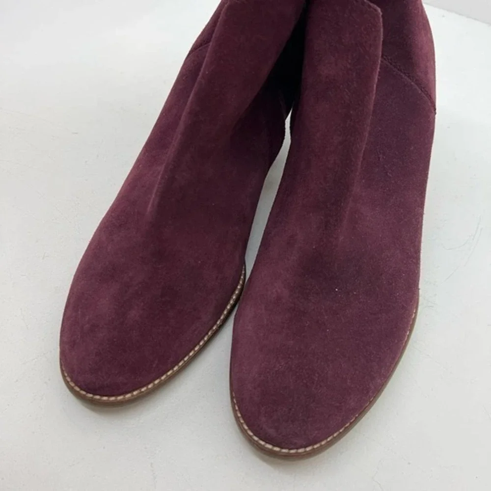 Madewell The Billie Boot in burgundy Suede pull on style online exclusive sz 9.5
